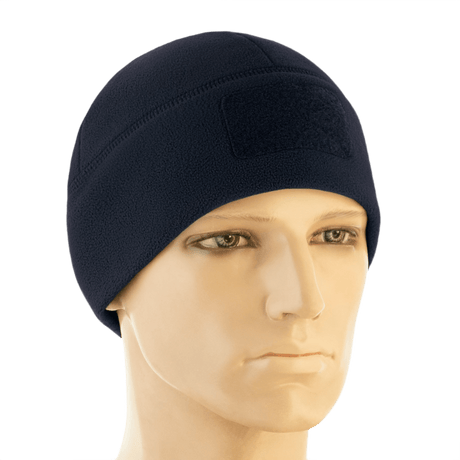 M-Tac Watch Cap Elite Fleece Beanie Hat Velcro kylmään säähän ja taktiseen käyttöön, mannekiinilla.