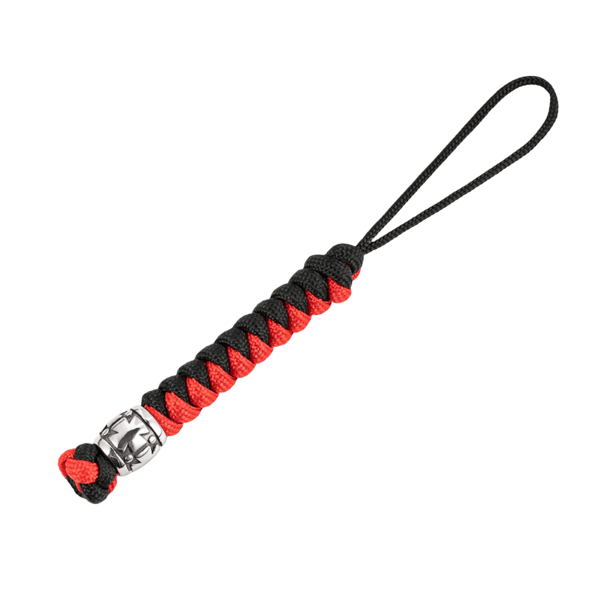 M-Tac Lanyard Viper Cossack Cross V.2 paracordista Cossack Cross -kuviolla, koristeellinen metallipala, musta ja punainen väri