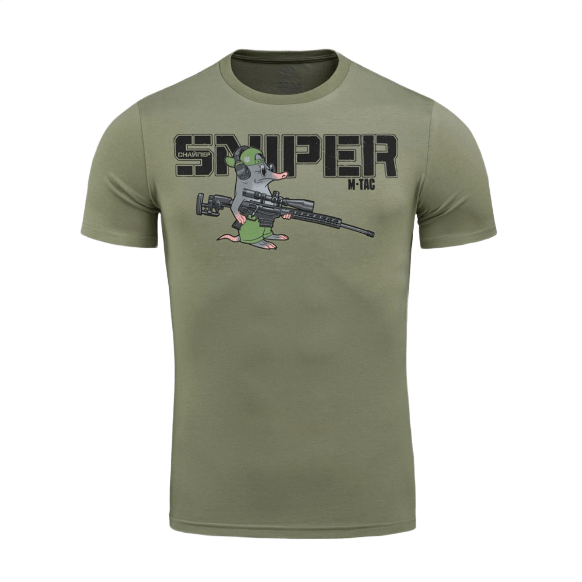M-Tac T-Shirt Mole painatuksella sokeasta myyrästä sniperi, pehmeä puuvillaseos mukavuuteen ja liikkumisvapauteen.