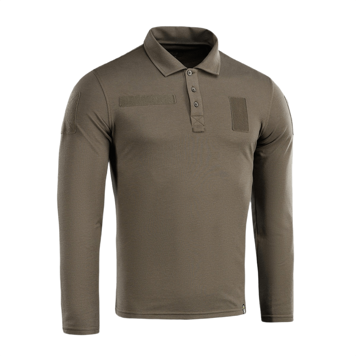 M-Tac Tactical Polo Shirt pitkähiha 65/35 oliivinvihreä, Velcro-panelit merkeille ja tunnisteille, pitkähiha poliisi- ja turvallisuuskäyttöön