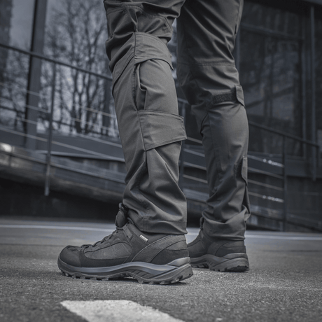 M-tac taktiset housut Conquistador Gen. I Flex ulkoiluun, valmistettu kulutusta kestävästä polycotton Rip-stop Flex -materiaalista
