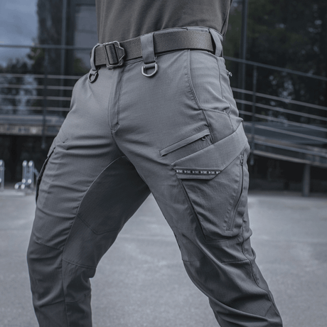 M-Tac-housut Aggressor Summer Flex Rip-Stop-nylonista, suunniteltu hengittävyydelle ja mukavuudelle kuumassa.