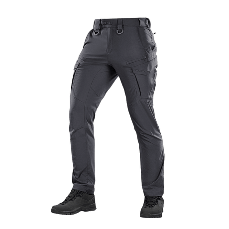 M-Tac-housut Aggressor Summer Flex mustana, kevyt Rip-Stop-nylon, sopivat taktiseen käyttöön kuumassa, hyvä hengittävyys ja kestävyys.
