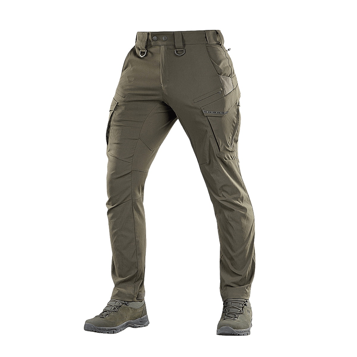 M-Tac-housut Aggressor Summer Flex Rip-Stop-nylonista taktiseen käyttöön ja mukavuuteen kuumassa.
