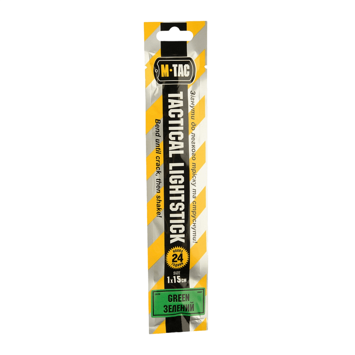 M-Tac Glow Stick 15 cm en pakkauksessa, itsenäinen valonlähde ilman sähköä, käyttöaika jopa 24 tuntia, 1 x 15 cm, vihreä.