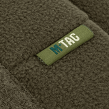M-Tac Watch Cap Elite Fleece Beanie Hat Velcro, vihreä fleece Velcro-paneelilla merkeille, ihanteellinen kylmään säähän ja taktisiin aktiviteetteihin.
