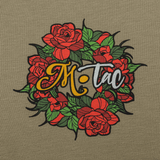 M-Tac T-Shirt Motanka värikkäällä kukkakuviolla rinnassa, korostaa M-Tac-logoa ja ukrainalaista kulttuuriperintöä.