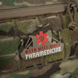 M-Tac Patch Viking Evac, jossa viikinkivene ja "Odin Will Wait Paramedicine" -teksti maastotaustalla.