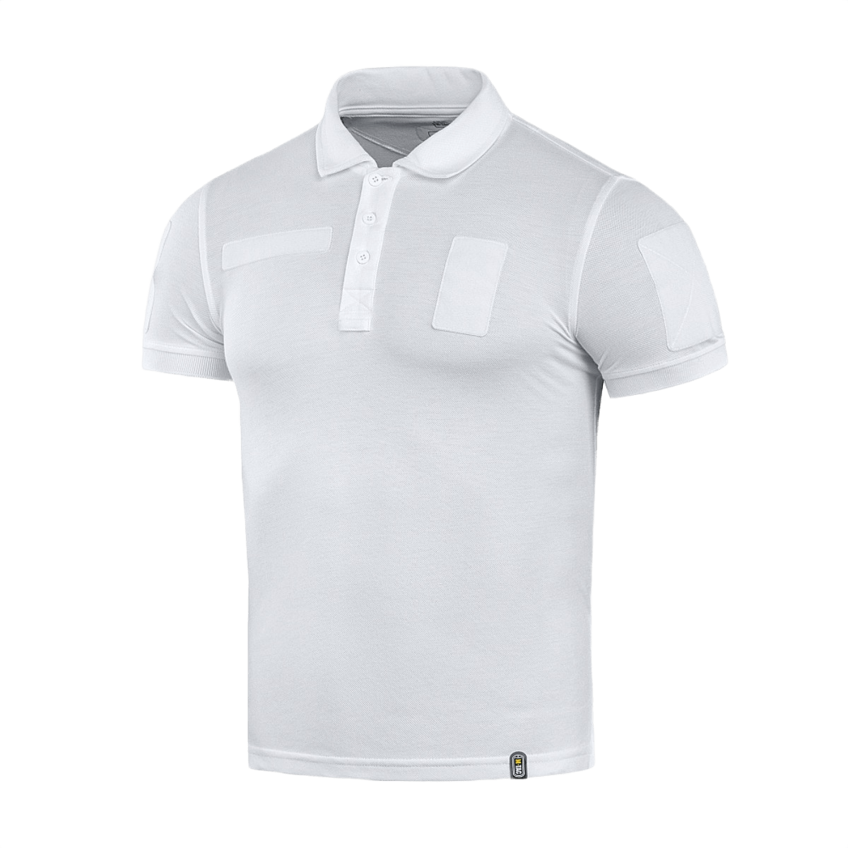 M-Tac Tactical Polo Shirt 65/35 valkoinen paita Velcro-paneeleilla merkeille, puuvilla-polyester-sekoitus poliisi- ja turvallisuuskäyttöön