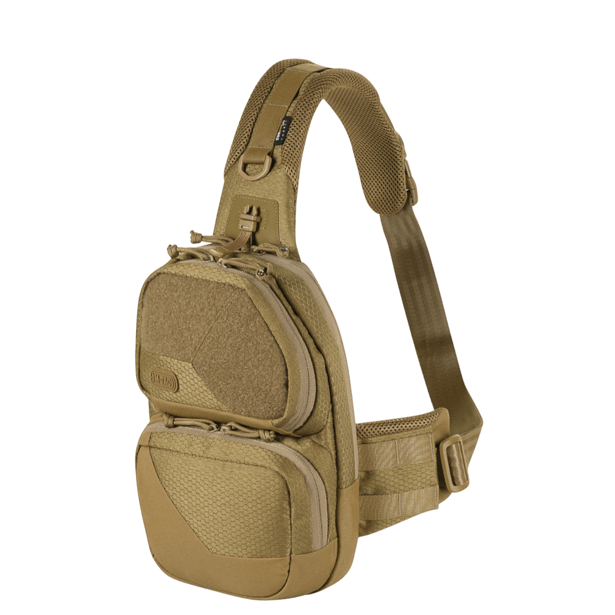 M-Tac Buckler Taske Elite Hex, kaksi taskua, Hex-Cordura ja Cordura 500D -lisäosat sekä MOLLE-järjestelmä.